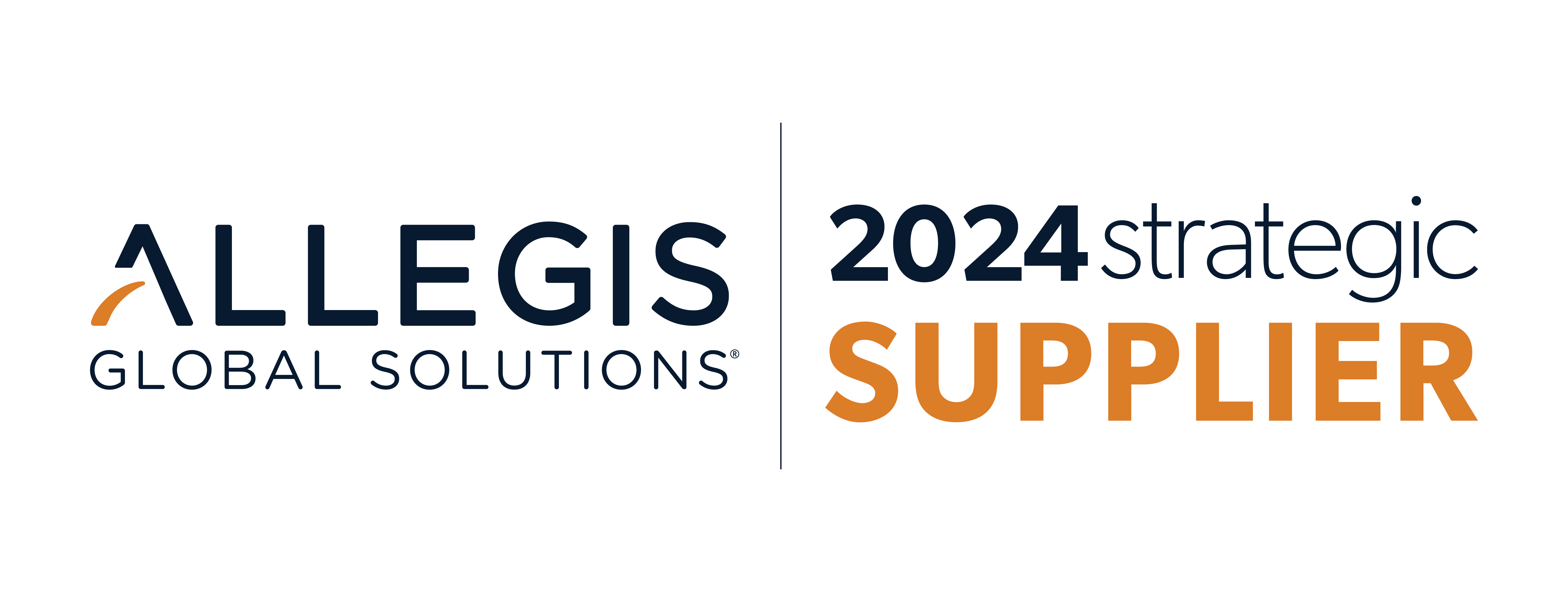 Allegis Global Solutions logo featuring the text "2024 Strategic Supplier" in blue and orange.