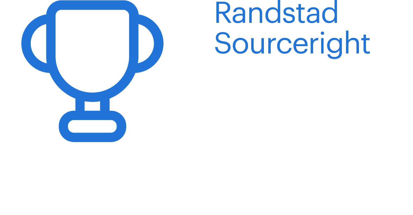 Graphic showcasing a trophy and a hand with text confirming Randstad Sourceright as a preferred supplier for 2024.
