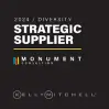 Logo showing "2023 Diversity Strategic Supplier" with "Monument Consulting" highlighted, set against a black background, symbolizing SPECTRAFORCE's recognition for its commitment to diversity in strategic partnerships.
