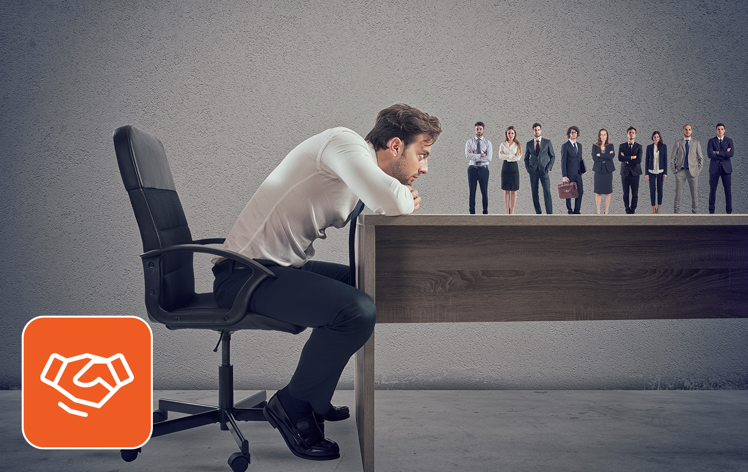 A man thinking about hiring challenges